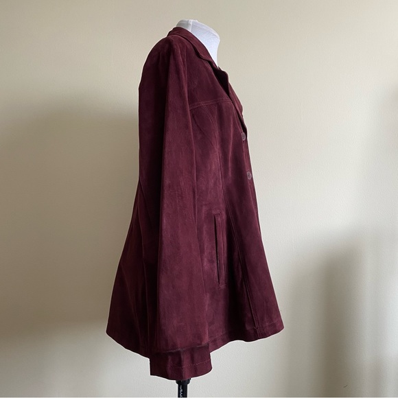 vintage danier suede burgundy lightweight jacket - Picture 3 of 11